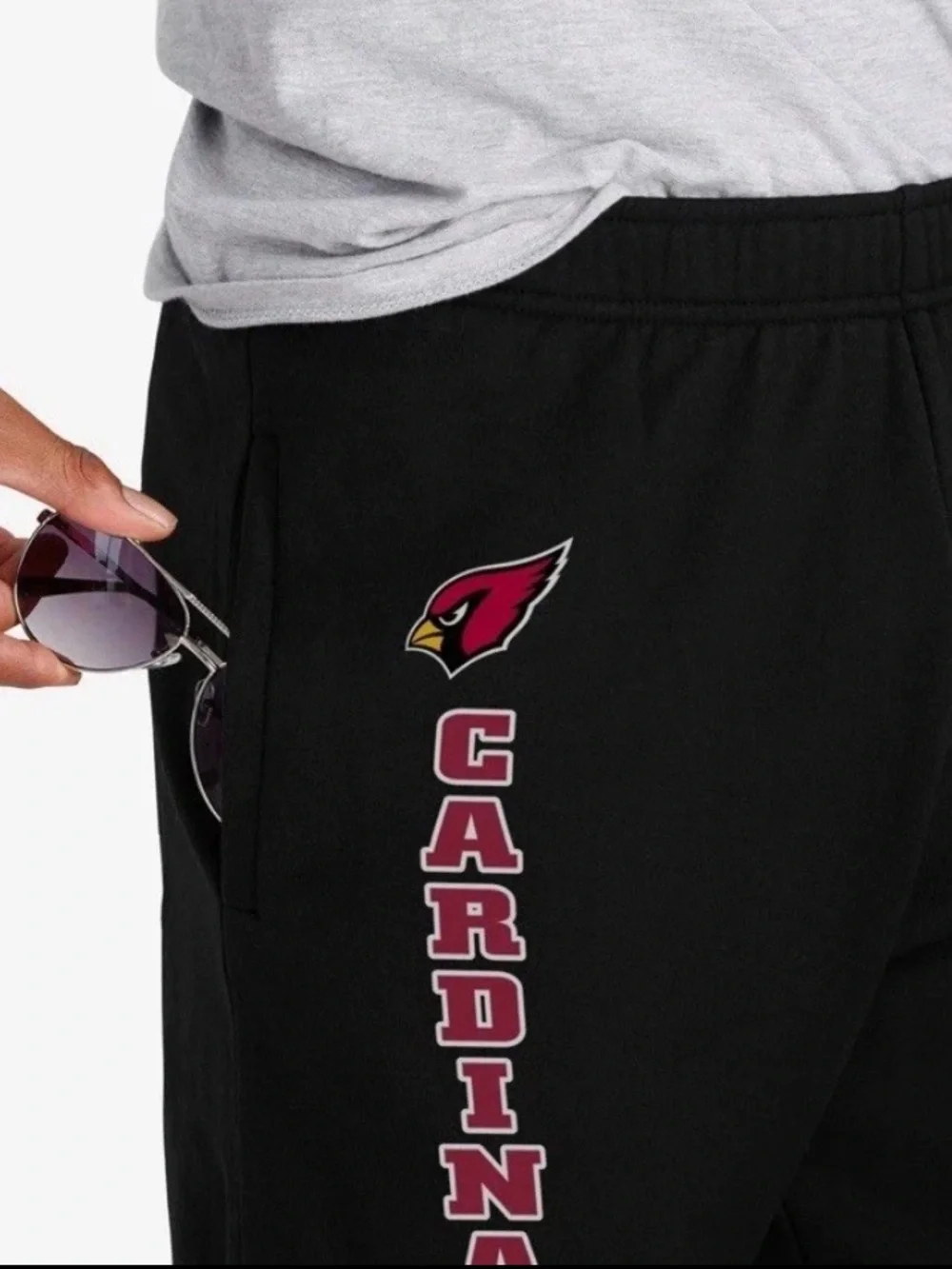 FOCO NFL Team Apparel Men Size Large Black Red Arizona Cardinals Sweatpants New